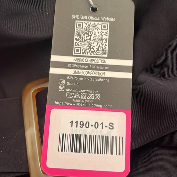 SHEKINI Women's Deep V-Neck Belt Bathing Suit Low Back High Cut One Piece - Picture 5 of 6